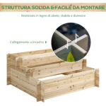 Fioriera in Legno di Abete a 3 Livelli, Cassetta per Orto Rialzato da Esterno, 120x1x54cm - immagine 6