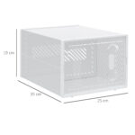 Scarpiera Modulare in PP con 8 Cubi Contenitori e Porta Magnetica, 25x35x19 cm, Bianco e Trasparente - immagine 3