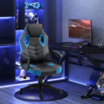 Sedia da Gaming Poltrona da Ufficio Girevole con Rotelle in Similpelle - immagine 2