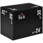 Plyo Box 3 in1 a 3 Altezze, Jumping Box Pliometrico Capacità 120kg, 75x51x61cm, Nero