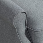 Poltrona Reclinabile 132° max in Tessuto Effetto Lino con Poggiapiedi, 74x84x102 cm, Grigio - immagine 9