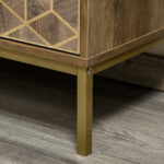 Mobile da Ingresso Moderno con Decori Dorati e Gambe in Acciaio, 99x39x75,5cm - immagine 8