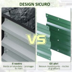 Letto per Orto Rialzato a Fondo Aperto con Rivestimento, in Acciaio Zincato, 120x120x30 cm, Grigio - immagine 7