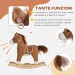 Cavallo a Dondolo Giocattolo con Suoni Realistici per Bambini 3-6 Anni, Marrone - immagine 5
