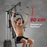 Stazione Fitness con Pesi da 45kg per Allenamento a Casa, 135x103x210cm, Nero - immagine 5
