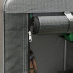 Capanno Attrezzi anti UV con Ingresso a Zip, in Acciaio Zincato e Tessuto PE,120x179x165 cm, Grigio Scuro - immagine 8
