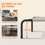 Lettino per Cani Grandi Rialzato da Esterno in Acciaio e Rete Traspirante, 152x94x23 cm, Beige - immagine 4
