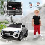 Auto Elettrica per Bambini 3-5 Anni, Macchina 12V con Telecomando e Luci Colorate, Velocità Fino a 8km/h, Bianco | Aosom Italy - immagine 3