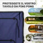 Copertura Tavolo da Ping Pong 257x153x5 cm in Polietilene Nero con Fibbie e Cerniere incluse - immagine 6