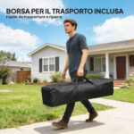 Gazebo Pieghevole 3x3 m con Pareti e Altezza Regolabile, Protezione UV 50+, Blu Scuro - immagine 9