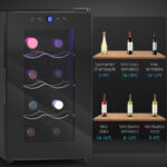 Cantinetta Vino Refrigerata per 8 Bottiglie, Capacità 21L, Display Touch e Ripiani Regolabili, Nero - immagine 9