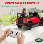 Macchina Elettrica per Bambini 3-5 Anni Land Rover Officiale 12V con Telecomando, Sospensioni, Luci LED, Rosso - immagine 8