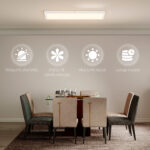 Set 2 Plafoniere LED Sottili e Minimal con Colore Regolabile, in Acciaio e Plastica, 60x30x3,7 cm, Bianco - immagine 6