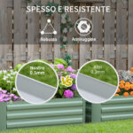 Set di 2 Letti per Orto Rialzati in Acciaio Zincato per Piante e Ortaggi, 1x1x30cm - immagine 6