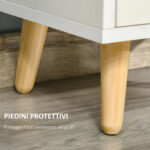 Scaffale Libreria con 3 Ripiani e 1 Armadietto in Legno, 40x30x129,5cm - Bianco - immagine 6