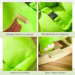 Cavallo a Dondolo con Ruote, Cavalluccio a Dondolo a Forma di Drago per Bambini 18-36 Mesi, in Legno e Peluche Verde - immagine 7