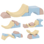 Set 5 Costruzioni Morbide per Bambini 1,5-8 Anni, in Tessuto Effetto Velluto e Spugna, Multicolore