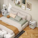 Mobile Porta Stampante con Ruote e 2 Ripiani Aperti in Legno, 40x35x55,5 cm, Bianco - immagine 9