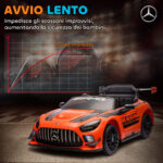 Auto Elettrica Bambini 3-8 Anni Mercedes-AMG 12V con Telecomando, Luci LED, Rotelle di Trasporto, Arancione - immagine 7