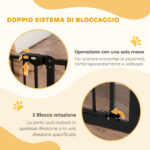 Cancellino per Cani a 2 Estensioni con Larghezza Regolabile fino a 1 cm e Chiusura Automatica, Nero - immagine 6