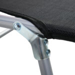 Sdraio da Giardino Pieghevole con Schienale Reclinabile  e Cuscino, in Metallo e Texteline, 182x56x28 cm, Nero - immagine 9