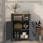 Mobiletto Bagno a 3 Ripiani in MDF e Truciolato con Ripiano Interno Regolabile, 60x30x80,5 cm - immagine 4