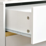 Comodino Moderno con 2 Cassetti in Truciolato e Gambe in Legno di Pino, 50Lx40Px50,5A cm, Bianco - immagine 8