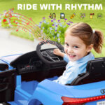 Auto Elettrica per Bambini 3-5 Anni con Telecomando, Sospensioni e Clacson, 103x58x41 cm, Blu e Nero - immagine 8