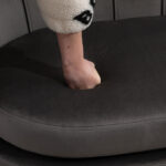 Divanetto 2 Posti in Tessuto Effetto Velluto con Braccioli, Divano Moderno con Seduta Imbottita per Camera da Letto e Soggiorno, 133x63x75cm, Grigio - immagine 8