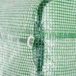 Serra a Tunnel con Porta Avvolgibile e Finestre, Copertura PE e Struttura in Acciaio, 1,5x3x2m, Verde - immagine 9