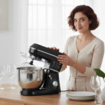 Impastatrice Planetaria 14W con Ciotola 7L e 6 Velocità, Gancio Impastatore, Frusta e Sbattitore, Nero - immagine 8