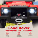 Macchina Elettrica per Bambini 3-5 Anni Land Rover Officiale 12V con Telecomando, Sospensioni, Luci LED, Rosso - immagine 4