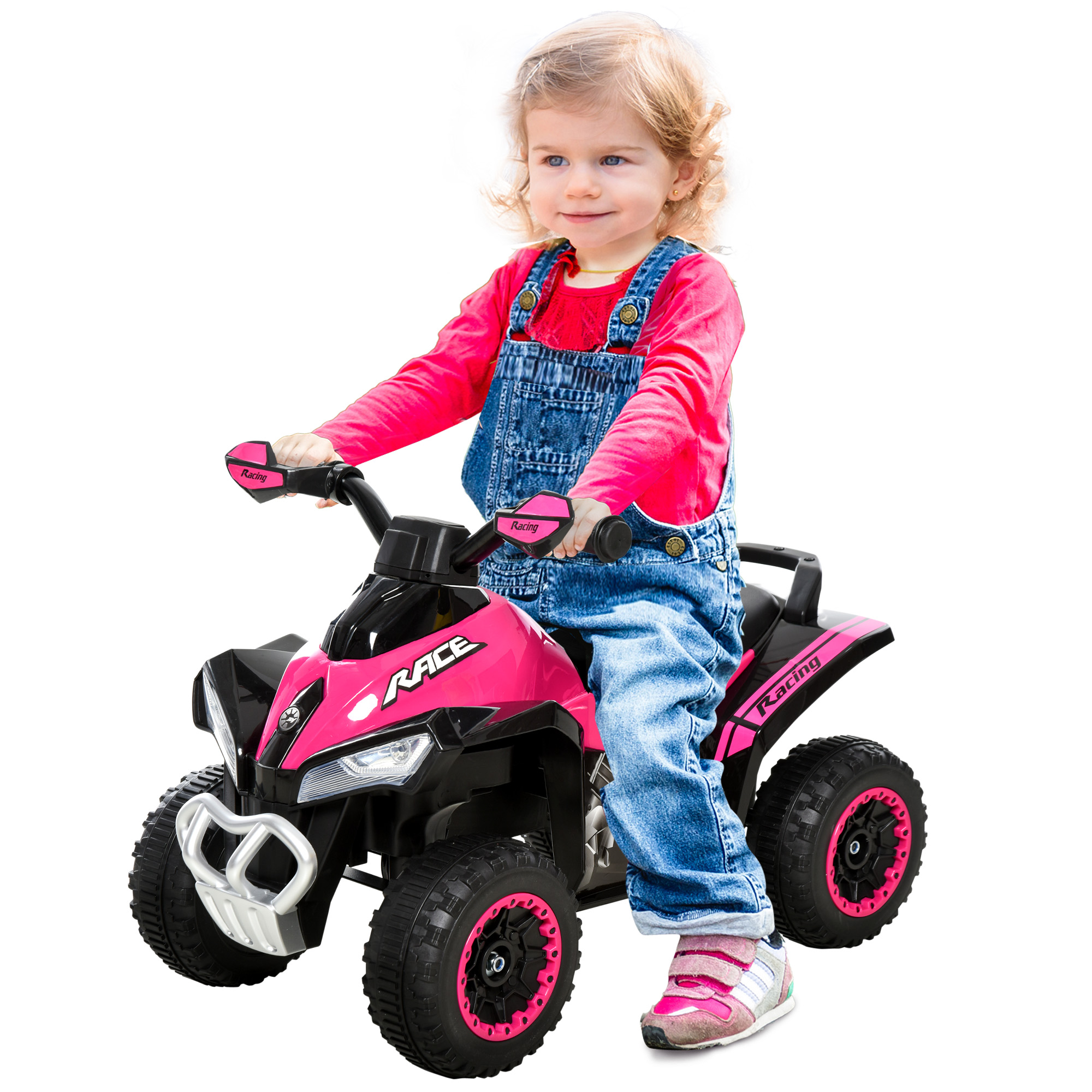 jbTd0a19860aeefa7.jpg Mini Quad per Bambini 18-36 Mesi a Spinta Manuale con Musiche Integrate e Ampio Manubrio, Moto per Bambini in PP e Metallo, 67,5x38x44 cm, Rosa - immagine 1