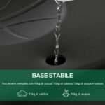 Canestro Basket per Adulti con Tabellone in PVC Regolabile 210-260cm Ruote Integrate Bianco - immagine 5