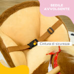 Cavallo a Dondolo per Bambini da 18-36 Mesi con Suoni Realistici, 60x33x50 cm, Marrone e color Legno - immagine 6