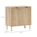 Mobile Contenitore in Legno a 2 Livelli con Ripiano Regolabile su 3 Livelli, 78x40x77,5 cm, color Rovere - immagine 3