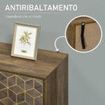 Mobile da Ingresso Moderno con Decori Dorati e Gambe in Acciaio, 99x39x75,5cm - immagine 6
