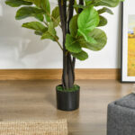 Ficus Artificiale per Interni ed Esterni, Pianta Artificiale Realistica con 78 Foglie, 130cm - immagine 8