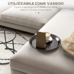 Set 2 Tavolini da Salotto Sovrapponibili Rotondi con Vassoio Rimovibile in Acciaio, Nero - immagine 5