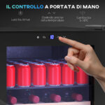 Cantinetta Frigo per Vino da 63L con Ripiani Regolabili per 16 Bottiglie e 25 Lattine, 43x45x74 cm, Nero - immagine 5