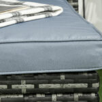 Salotto da Giardino con Divanetto, Chaise Longue e Tavolino in Rattan PE con Cuscini, Grigio - immagine 9