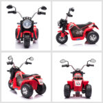 Moto Elettrica per Bambini a 3 Ruote con Luci e Suoni, Batteria Ricaricabile 6V, Velocità 2 km/h, per Bimbi da 18-36 Mesi, 72x57x56cm Rossa - immagine 8