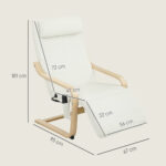 Poltrona Relax Riscaldante e Massaggiante con Poggiapiedi Regolabile e Telecomando, 67x95x101 cm, Crema - immagine 3