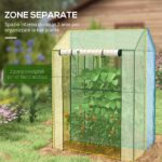 Serra da Giardino con Copertura in PE, 2 Zone Separate e Porte Avvolgibili, 1x80x150cm - immagine 4