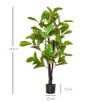 Ficus Artificiale per Interni ed Esterni, Pianta Artificiale Realistica con 78 Foglie, 130cm - immagine 3