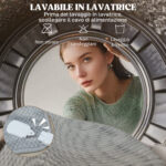 Coperta Elettrica 160x140 cm con 5 Livelli di Calore e 2 Telecomandi, in Pile e Poliestere Grigio - immagine 6