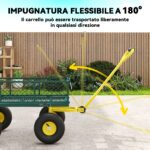 Carrello da Giardino in Acciaio con Capacità 2 kg e Pareti Laterali Rimovibili, 104x54x51 cm, Verde e Giallo - immagine 6