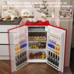 Frigorifero Piccolo 91L MonoPorta Reversibile con Congelatore e Temperatura Regolabile, Rosso - immagine 7