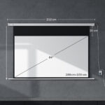 Telo per Proiettore 84 Pollici con Telecomando, in PVC e Metallo, 212x8x150 cm, Bianco - immagine 3