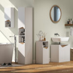 Mobile Sottolavabo con 2 Ante Ammortizzate per Lavabo Senza Piedistallo, 60x35x57,9 cm, Bianco - immagine 8